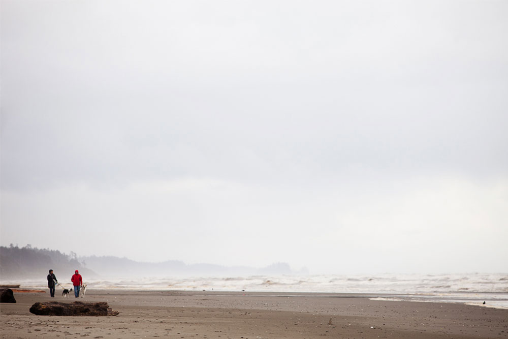 Walking on beach